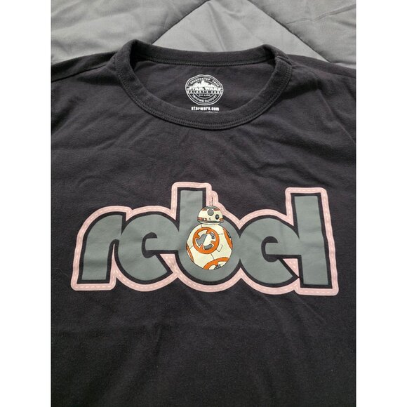Star Wars Rebel BB8 Graphic T-Shirt Womens Size Large Gray Disney Parks - Picture 2 of 4